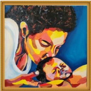 A Mothers Love  V2- Framed, Acrylic on Canvas