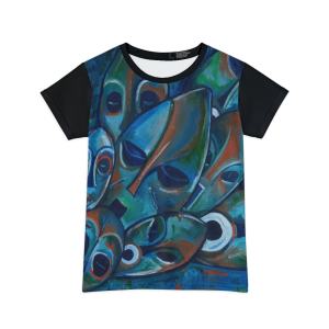 Short Sleeve Blue  abstract Art Shirt  Shirt