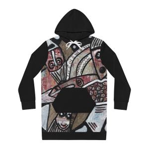 African Print Inspired Women's Hoodie Dress