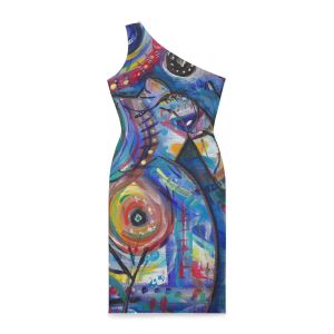 Abstract Shoulder Dress