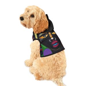 Black Red Abstract   Art Pet Hoodie - Colorful Abstract Design for Stylish Pets