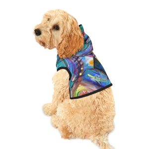 Multicolor Abstract  Art Pet Hoodie - Colorful Abstract Design for Stylish Pets