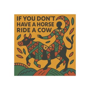 Colorful Caribbean Saying Magnets Square Magnet - Barbados - If You Don't Have a Horse