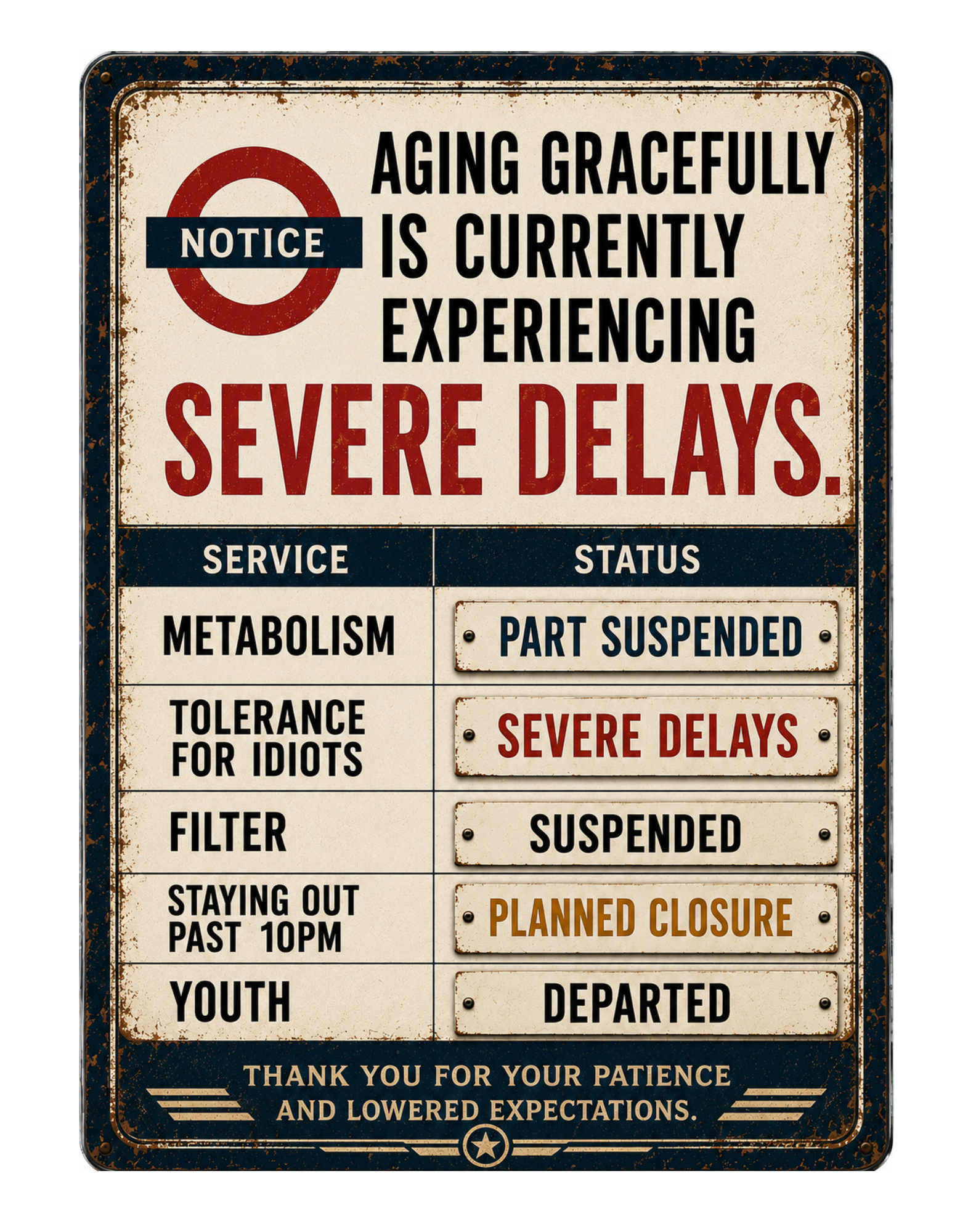 Aging Gracefully Is Currently Experiencing Severe Delays